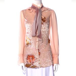 See by Chloé Floral Velvet Blouse